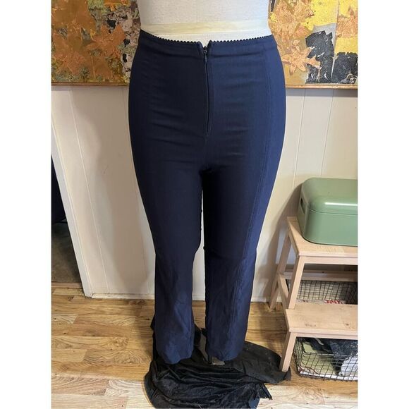 Mesmerize Front Zip Straight Leg Mariel  High Waist Stretch Pants Navy Blue Sz 1 - Picture 2 of 7